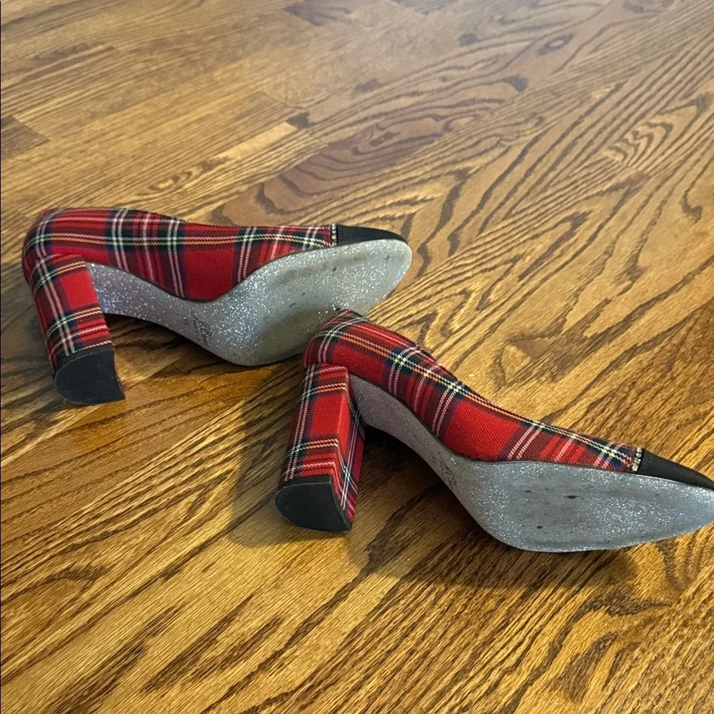 Plaid Red and Black Women's Pump J Crew tartan plaid